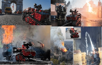 The firefighting robot 'Colossus' in action