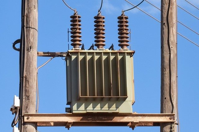 Electric Transformers in a Transmission station