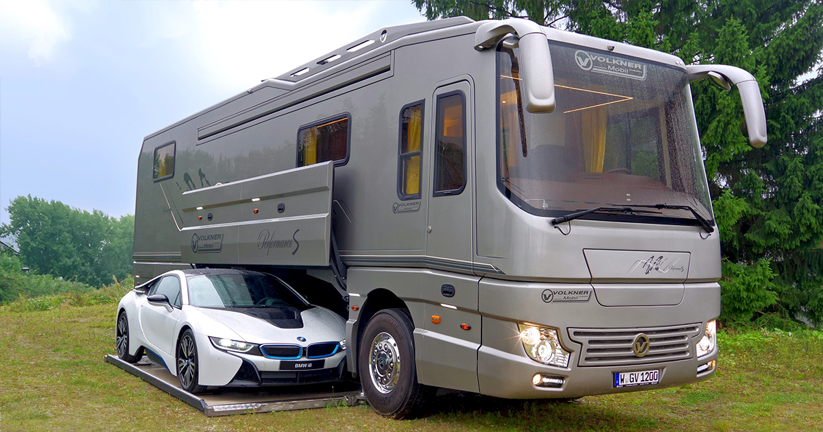 $1.7 Million Motor Home With Its Own Garage