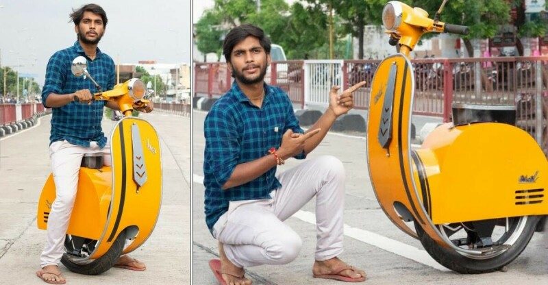 Indian Man Made a One Wheel Electric Scooter at Home